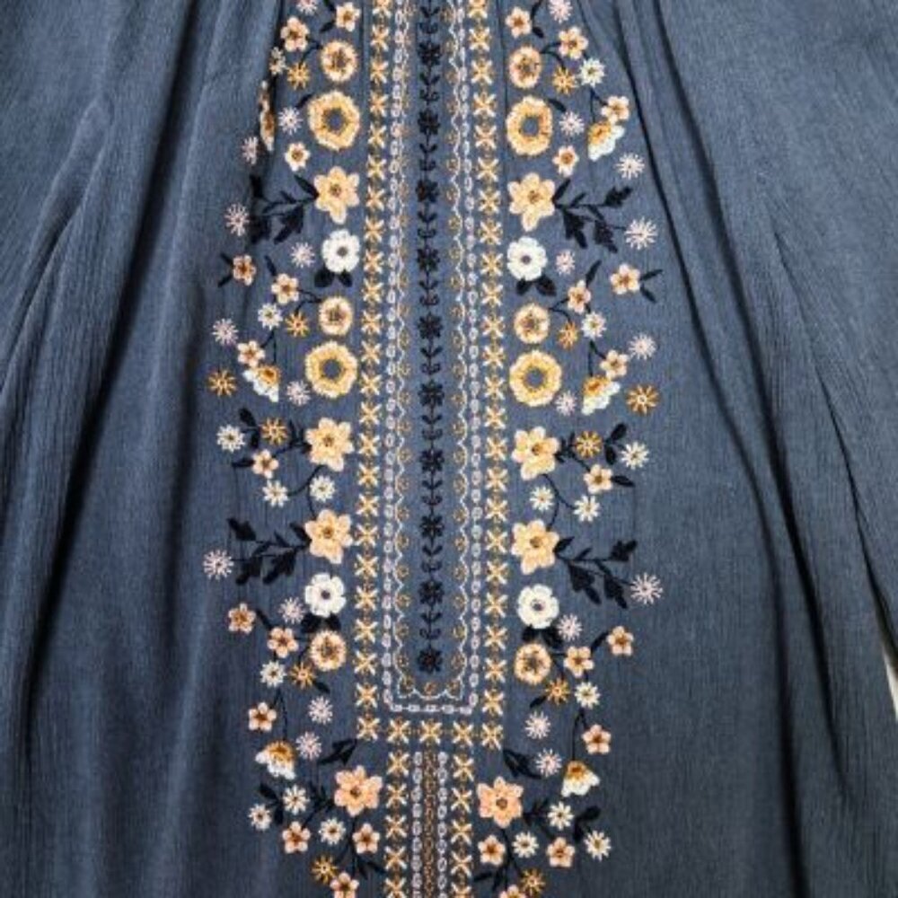 J. Jill Wildflower Embroidered 3/4 Sleeve Tunic Top - Picture 3 of 8